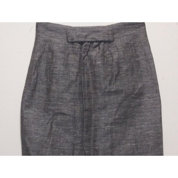 NWOT Lida Baday Pencil Skirt Silk Linen blend Womens Sz 6 Gray Pockets career - Picture 6 of 12